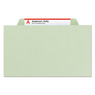 Smead™ 100% Recycled Pressboard Classification Folders, 1 Divider, Legal Size, Gray-Green, 10/Box (SMD18722)