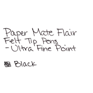 Papermate® Ultra Fine Flair Marker Pen, Silver Barrel, Black Ink, Ultra Fine Pt (PAP8330152)