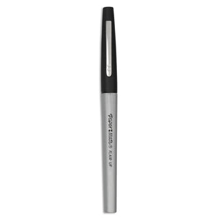 Papermate® Ultra Fine Flair Marker Pen, Silver Barrel, Black Ink, Ultra Fine Pt (PAP8330152)