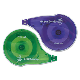 Papermate® DryLine Correction Tape, Non-Refillable, 1/6" x 472", 10/Pack (PAP6137406)