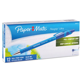 Papermate® FlexGrip Ultra Recycled Ballpoint Retractable Pen, Blue Ink, Fine, Dozen (PAP9560131)