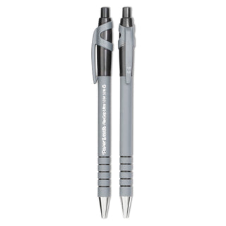 Papermate® FlexGrip Ultra Retractable Ballpoint Pen, 0.8mm, Black Ink, Gray/Black Barrel, Dozen (PAP95801)