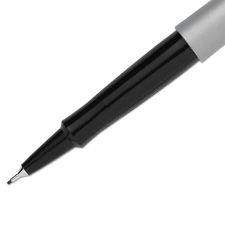 Papermate® Ultra Fine Flair Marker Pen, Silver Barrel, Black Ink, Ultra Fine Pt (PAP8330152)