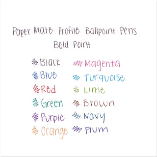 Papermate® Profile Retractable Ballpoint Pen, Bold 1.4mm, Purple Ink/Barrel, Dozen (PAP35830)