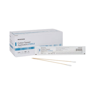 McKesson Swabstick Cotton Tip Wood Shaft 6 Inch Sterile 1 per Pack (999736_CS)