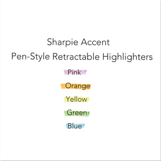 Sharpie® Retractable Highlighters, Chisel Tip, Assorted Fluorescent Colors, 5/Set (SAN28175PP)