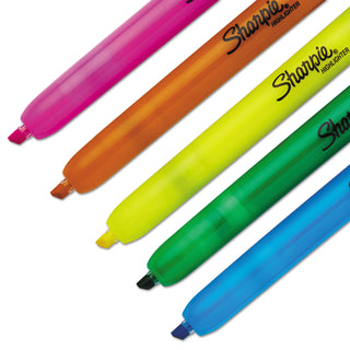 Sharpie® Retractable Highlighters, Chisel Tip, Assorted Fluorescent Colors, 5/Set (SAN28175PP)