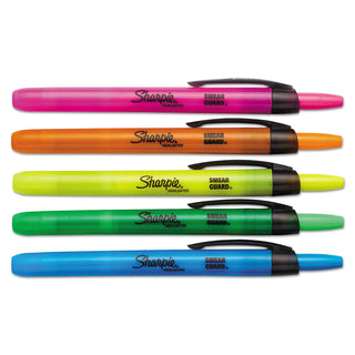 Sharpie® Retractable Highlighters, Chisel Tip, Assorted Fluorescent Colors, 5/Set (SAN28175PP)