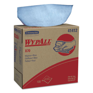 WypAll® X70 Cloths, POP-UP Box, 9.13 x 16.8, Blue, 100/Box, 10 Boxes/Carton (41412KIM)