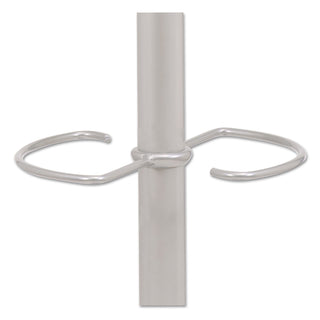Alba™ Wavy Coat Tree, Six Hangers/Two Knobs/Four Hooks, 18.88w x 14d x 68.5h, Silver Steel/Wood (ABAPMWAVE)