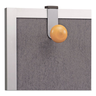 Alba™ Cubicle Garment Peg, 1 Hook, 1 1/5 x 1 3/8 x 4 3/10, Metallic Gray (ABAPM1PARTBO)