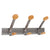 Alba™ Wooden Coat Hook, Three Wood Peg Wall Rack, Brown/Silver (ABAPMV3)