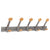 Alba™ Wooden Coat Hook, Five Wood Peg Wall Rack, Brown/Silver (ABAPMV5)