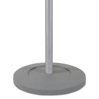 Alba™ Wavy Coat Tree, Six Hangers/Two Knobs/Four Hooks, 18.88w x 14d x 68.5h, Silver Steel/Wood (ABAPMWAVE)