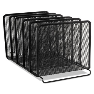 Rolodex™ Mesh Stacking Sorter, 5 Sections, Letter to Legal Size Files, 8.25" x 14.38" x 7.88", Black (ROL22141)