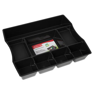 Rubbermaid® Regeneration Deep Drawer Organizer, Eight Compartments, 14.88 x 11.88 x 2.5, Plastic, Black (RUB21864)