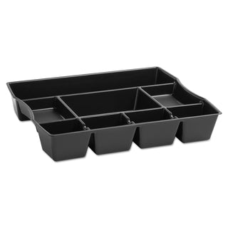 Rubbermaid® Regeneration Deep Drawer Organizer, Eight Compartments, 14.88 x 11.88 x 2.5, Plastic, Black (RUB21864)