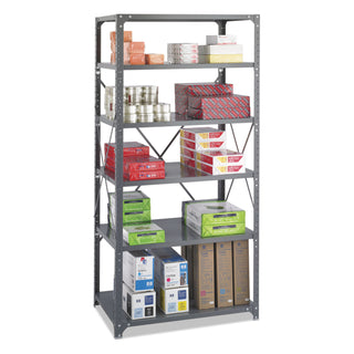 Safco® Commercial Steel Shelving Unit, Six-Shelf, 36w x 24d x 75h, Dark Gray (SAF6270)