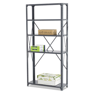 Safco® Commercial Steel Shelving Unit, Five-Shelf, 36w x 12d x 75h, Dark Gray (SAF6265)
