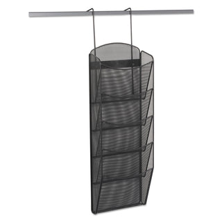 Safco® Onyx Mesh Literature Rack, Five Compartments, 10.25w x 3.5d x 28.33h, Black (SAF5578BL)