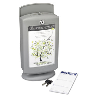 Safco® Customizable Suggestion Box, 7 x 5 x 14 1/2, Light Gray (SAF4233GR)
