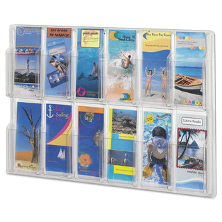 Safco® Reveal Clear Literature Displays, 12 Compartments, 30w x 2d x 20.25h, Clear (SAF5604CL)
