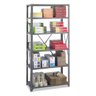Safco® Commercial Steel Shelving Unit, Six-Shelf, 36w x 18d x 75h, Dark Gray (SAF6269)