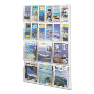 Safco® Reveal Clear Literature Displays, 18 Compartments, 30w x 2d x 45h, Clear (SAF5600CL)