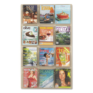 Safco® Reveal Clear Literature Displays, 12 Compartments, 30w x 2d x 49h, Clear (SAF5602CL)
