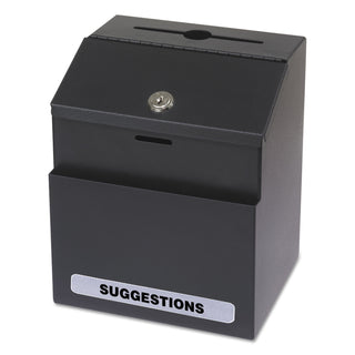 Safco® Steel Suggestion/Key Drop Box with Locking Top, 7 x 6 x 8 1/2 (SAF4232BL)