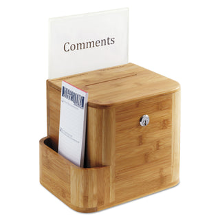 Safco® Bamboo Suggestion Box, 10 x 8 x 14, Natural (SAF4237NA)