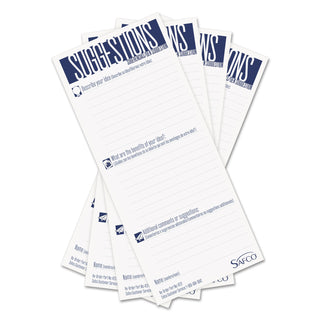 Safco® Suggestion Box Cards, 3-1/2 x 8, White, 25 Cards/Pack (SAF4231)