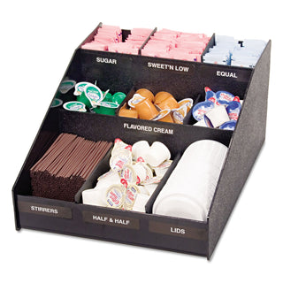 Vertiflex® Commercial Grade Horizontal Condiment Organizer, 12w x 16d x 7 1/2h, Black (VRTVFCC1200)