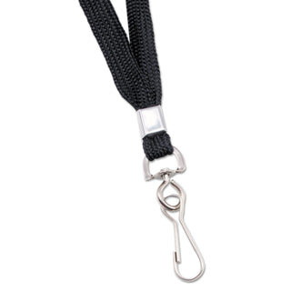 Advantus Deluxe Lanyards, J-Hook Style, 36" Long, Black, 24/Box (AVT75424)