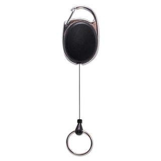 Advantus Carabiner-Style Retractable ID Card Reel, 30" Extension, Smoke, 6/Pack (AVT75553)