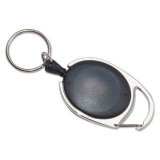 Advantus Carabiner-Style Retractable ID Card Reel, 30" Extension, Smoke, 6/Pack (AVT75553)