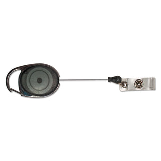 Advantus Carabiner-Style Retractable ID Card Reel, 30" Extension, Smoke, 12/Pack (AVT75551)