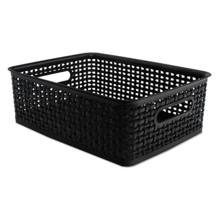 Advantus Weave Bins, 14.25 x 10.25 x 4.75, Black, 2/Pack (AVT40327)