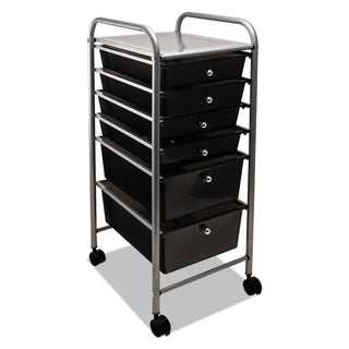 Advantus Portable Drawer Organizer, 13w x 15.38d x 32.13h, Smoke/Matte Gray (AVT34005)