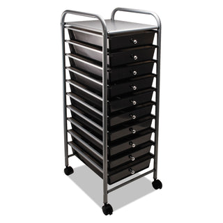 Advantus Portable Drawer Organizer, 13w x 15.38d x 37.75h, Smoke/Matte Gray (AVT34007)