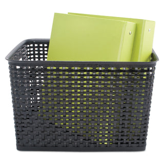 Advantus Weave Bins, 13.88 x 10.5 x 8.75, Black, 2/Pack (AVT40328)