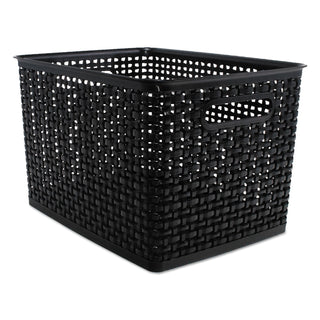 Advantus Weave Bins, 13.88 x 10.5 x 8.75, Black, 2/Pack (AVT40328)
