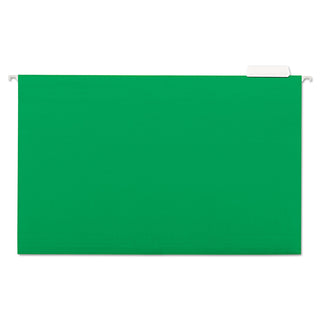 Universal® Deluxe Bright Color Hanging File Folders, Legal Size, 1/5-Cut Tabs, Bright Green, 25/Box (UNV14217)