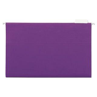 Universal® Deluxe Bright Color Hanging File Folders, Legal Size, 1/5-Cut Tabs, Violet, 25/Box (UNV14220)