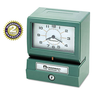Acroprint® Model 150 Analog Automatic Print Time Clock with Month/Date/1-12 Hours/Minutes (ACP150NR4)