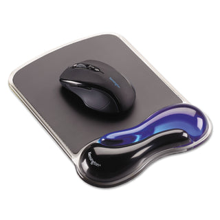 Kensington® Duo Gel Wave Mouse Pad Wrist Rest, Blue (KMW62401)