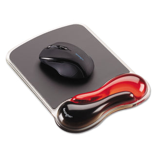 Kensington® Duo Gel Wave Mouse Pad Wrist Rest, Red (KMW62402)