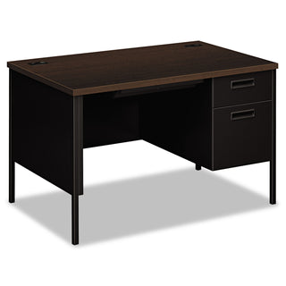 HON® Metro Classic Right Pedestal Desk, 48w x 30d x 29.5h, Mocha/Black (HONP3251RMOP)
