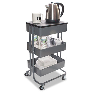 Vertiflex® Multi-Use Storage Cart/Stand-Up Workstation, 15.25w x 11.25d x 18.5 to 39h, Gray (VRTVF51025)