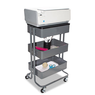 Vertiflex® Multi-Use Storage Cart/Stand-Up Workstation, 15.25w x 11.25d x 18.5 to 39h, Gray (VRTVF51025)